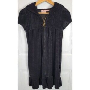 Juicy Couture Vintage Y2K Terry Cloth Hooded Mini Dress Size S Swim Cover